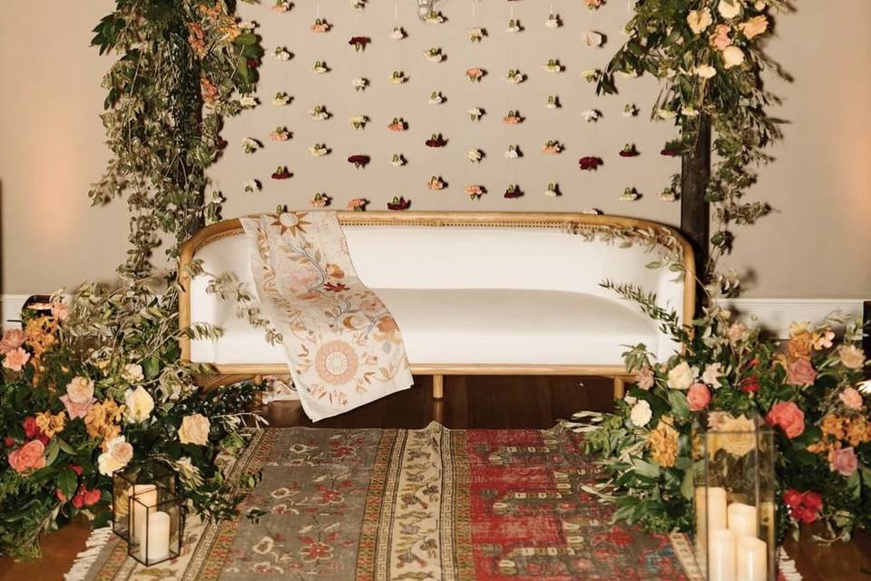 Blonde Cane Settee