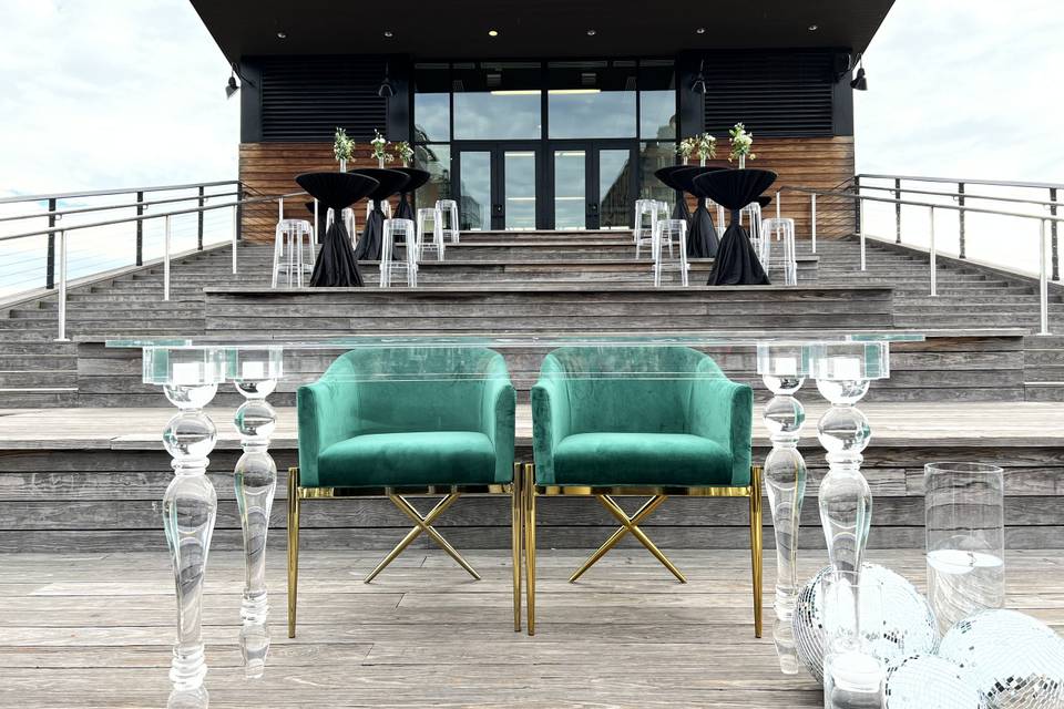 Outdoor reception at DC Wharf