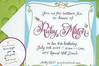 Hand Calligraphy Custom Birthday Invitation