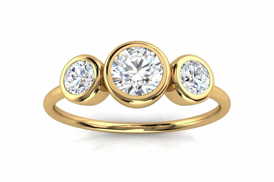 Petite three diamond ring