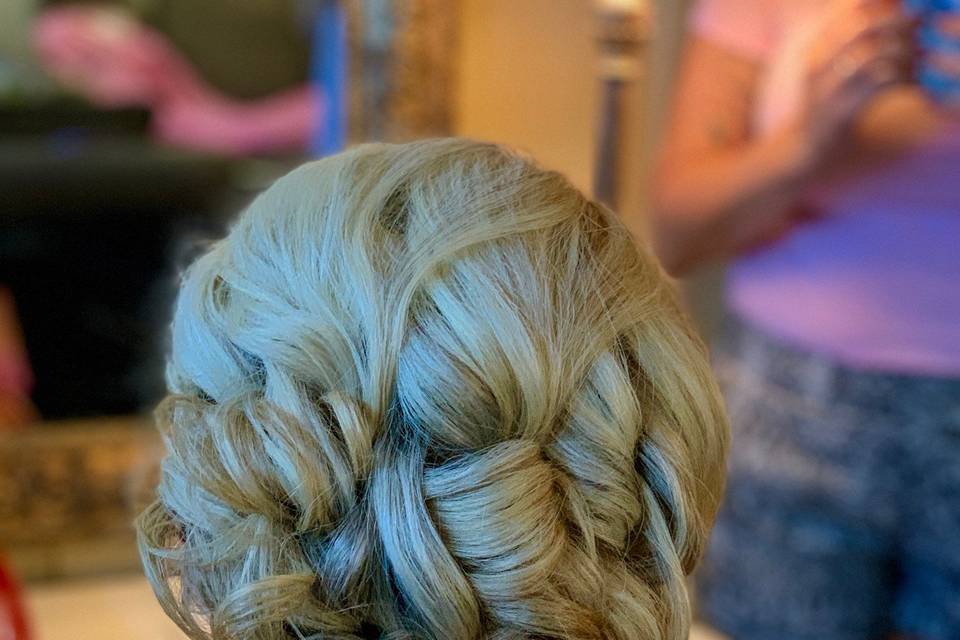 Beautiful simple bridal up-do