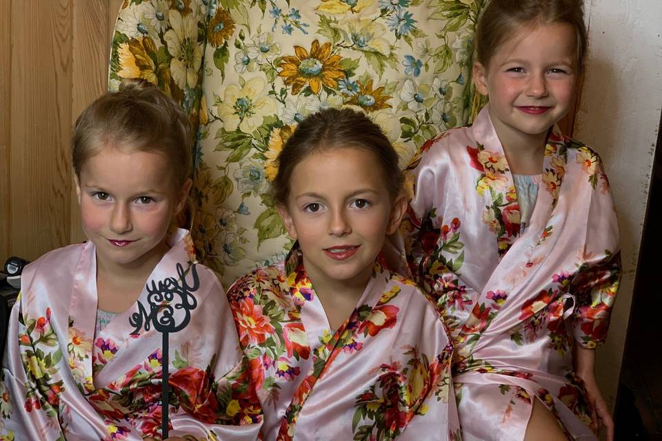 Three little flower girls all in glam