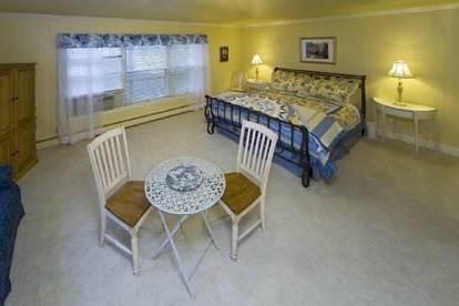 The largest room with a king bed and trundle bed, sleeps four, private bath with jet-tub.