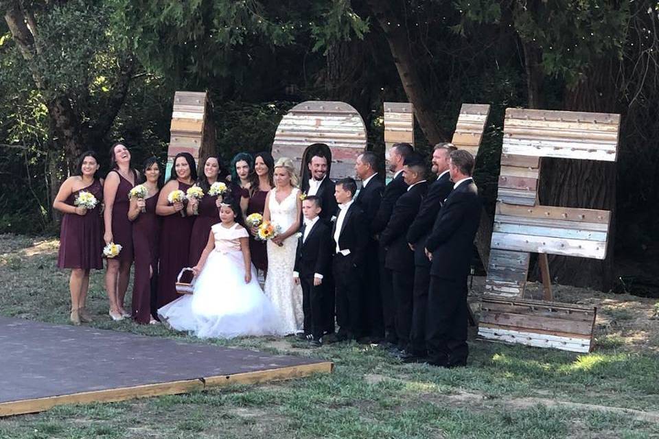 Backyard bridal party