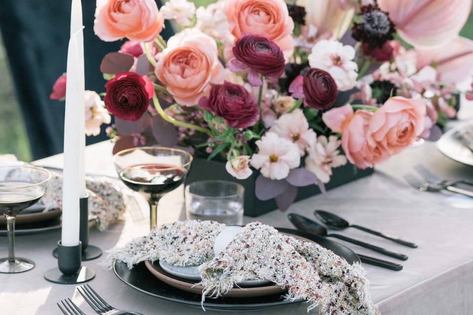 Mauves and Berry floral decor