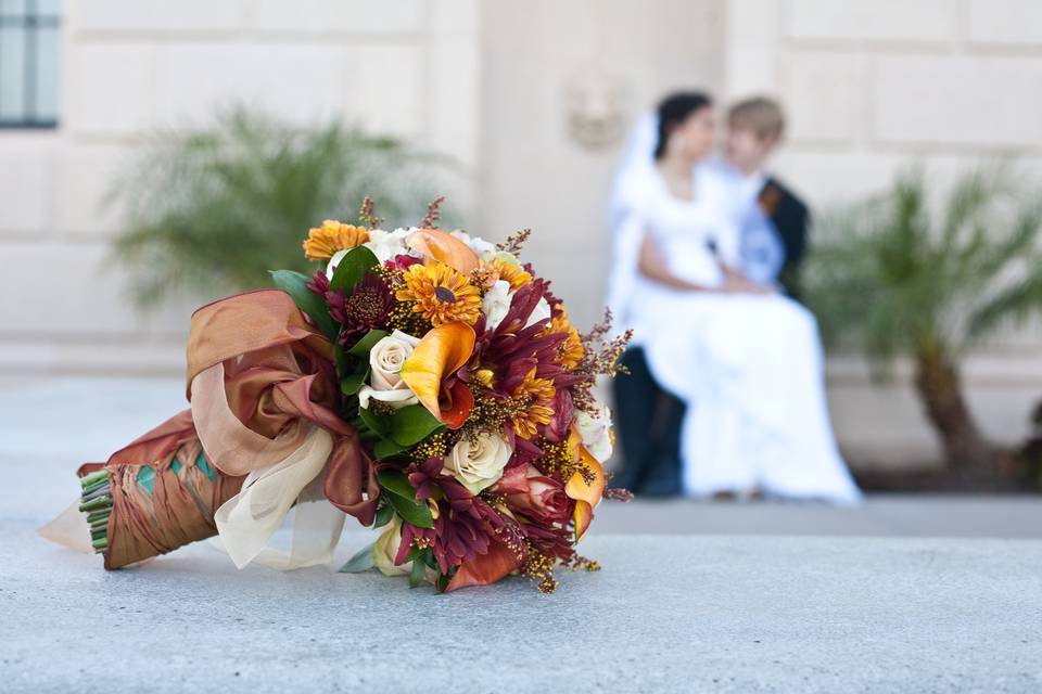 bridal bouquet shot
