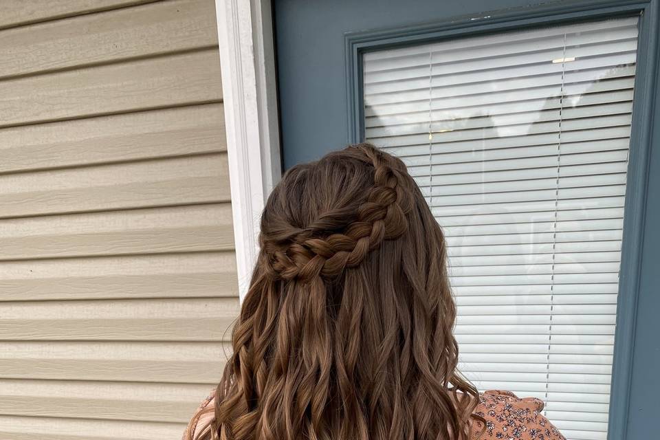Braid and loose curls