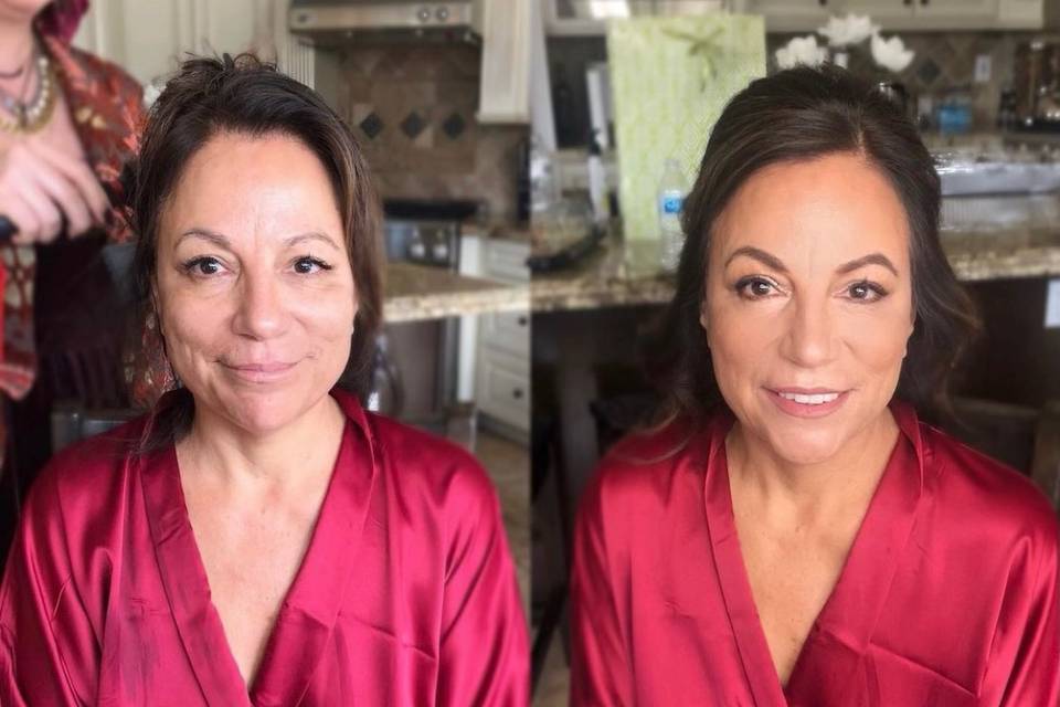 Mother of the bride before and after