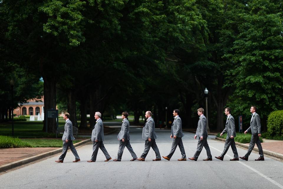 Groomsmen walk