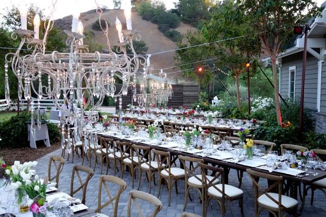 Wedding meal setup