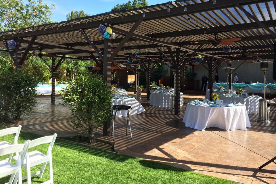 Dinner reception on the Crooked Vine patio, dancing inside their Barrel room.  Ceremony on the lawn between the patio and Barrel room.