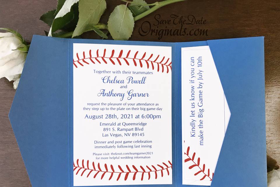 Baseball wedding invitation