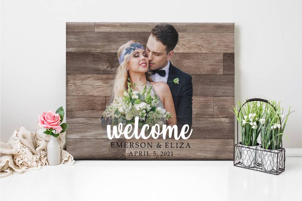 Welcome wedding canvas