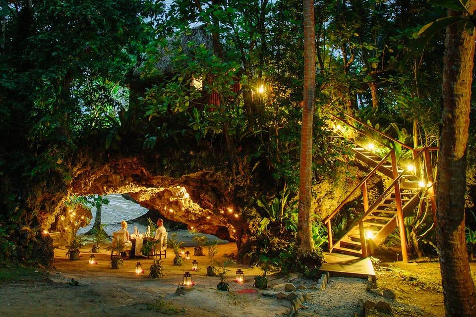 Dinner in a Fiji Beach Cave