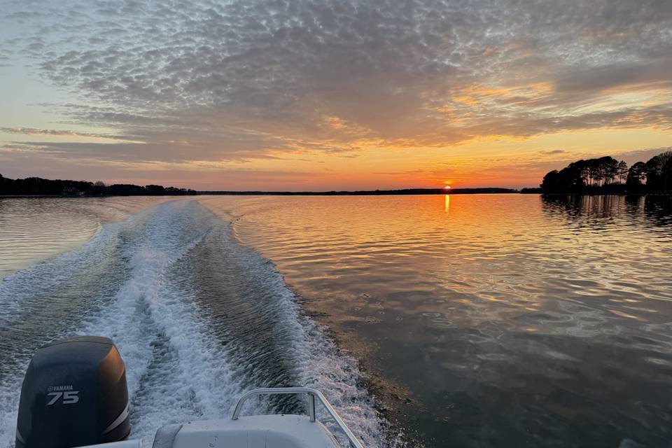 Golden hour by the water