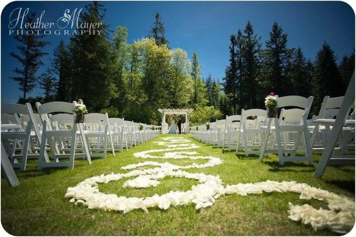 White Rose Petal Aisle runner