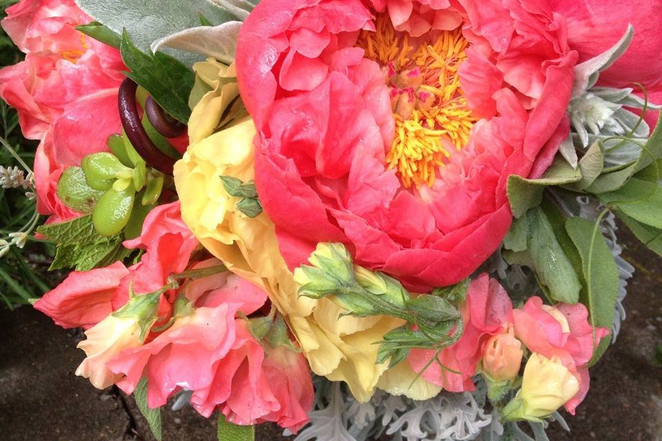 Coral Peony bouquet