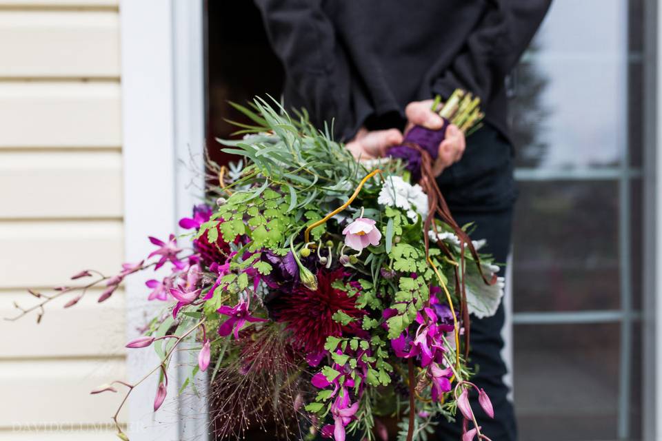 Organic wild bridal bouquet