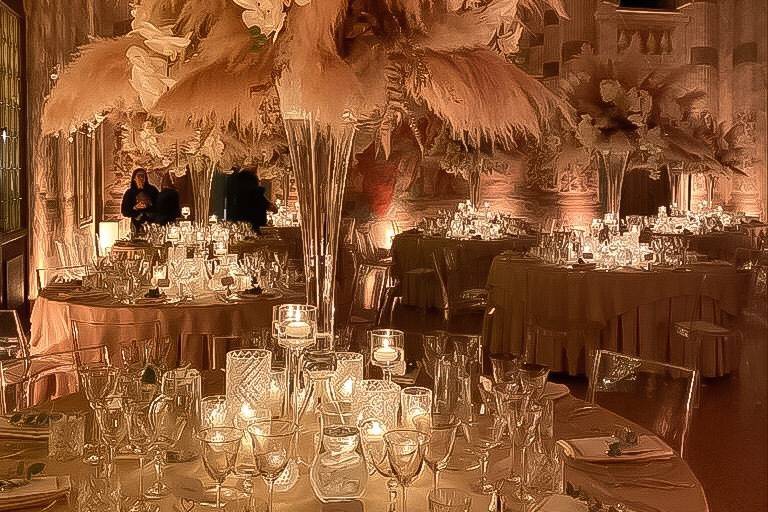 Gold and White centerpiece