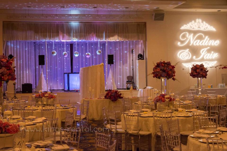 Disco MirrorBall, this retro Set up and Monogram was for a wedding.