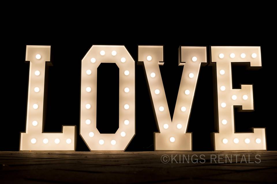 Marquee LOVE Sign rental.