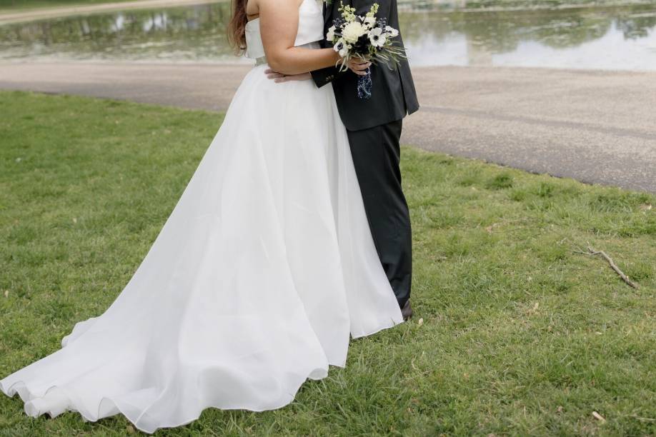 Couple under willow tree