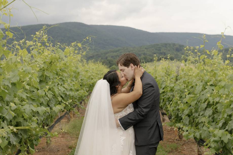 Couple in vineyard