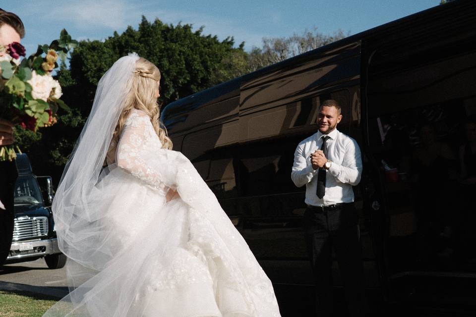 Party bus wedding swoop