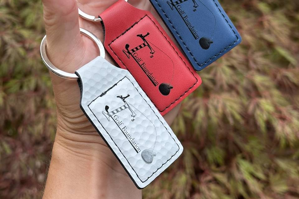 Engraved Leather Keychains