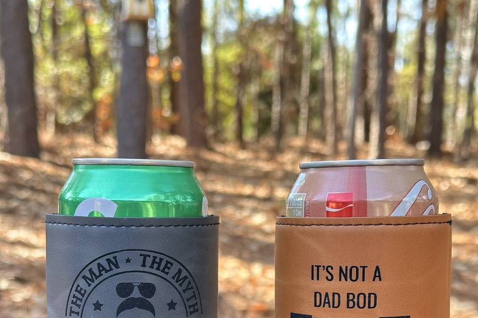 Engraved Leather Koozies