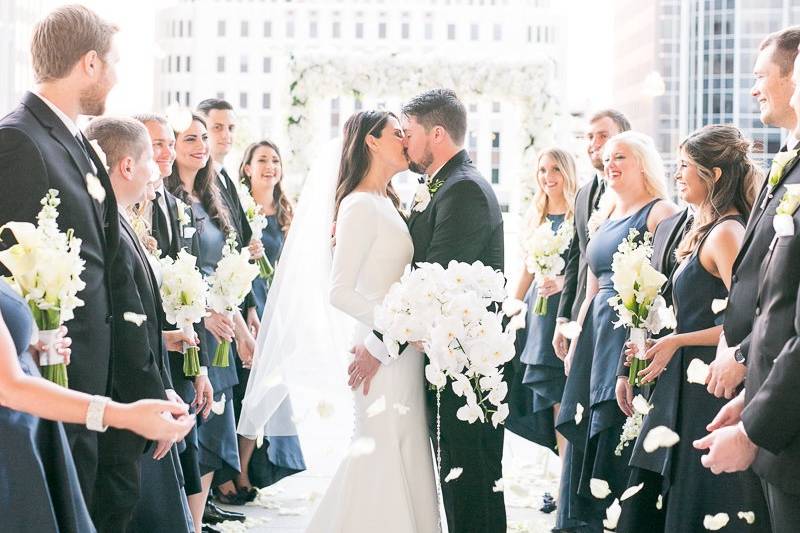 Bride & Groom & Wedding Arch