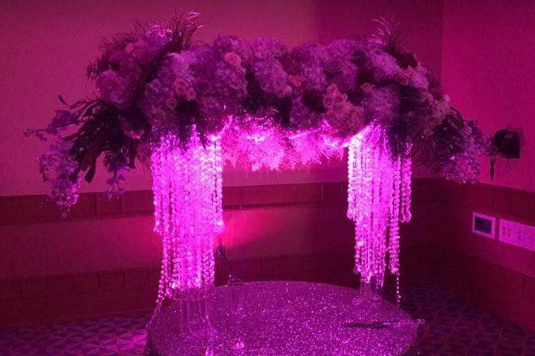 Wedding arbor with floral decor