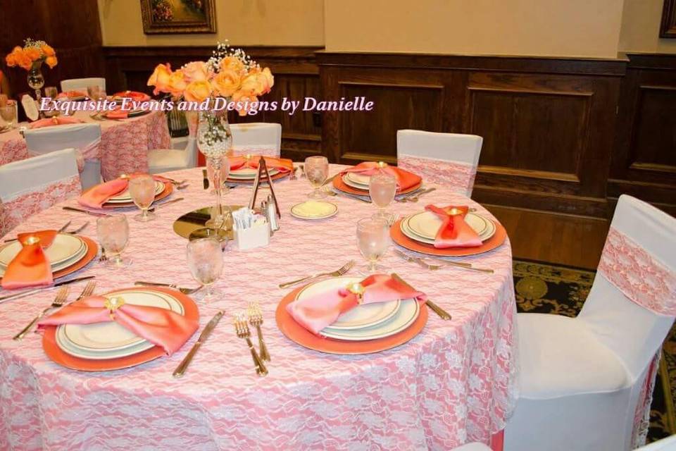 Pink tablew setup