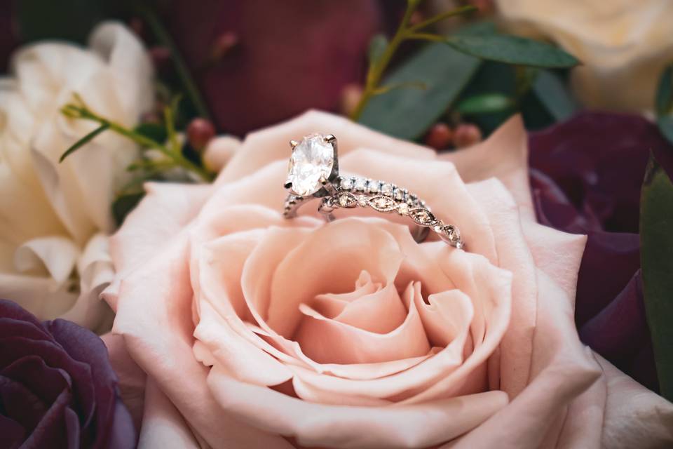 Her Rings & Bouquet
