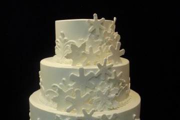 All white wedding cake