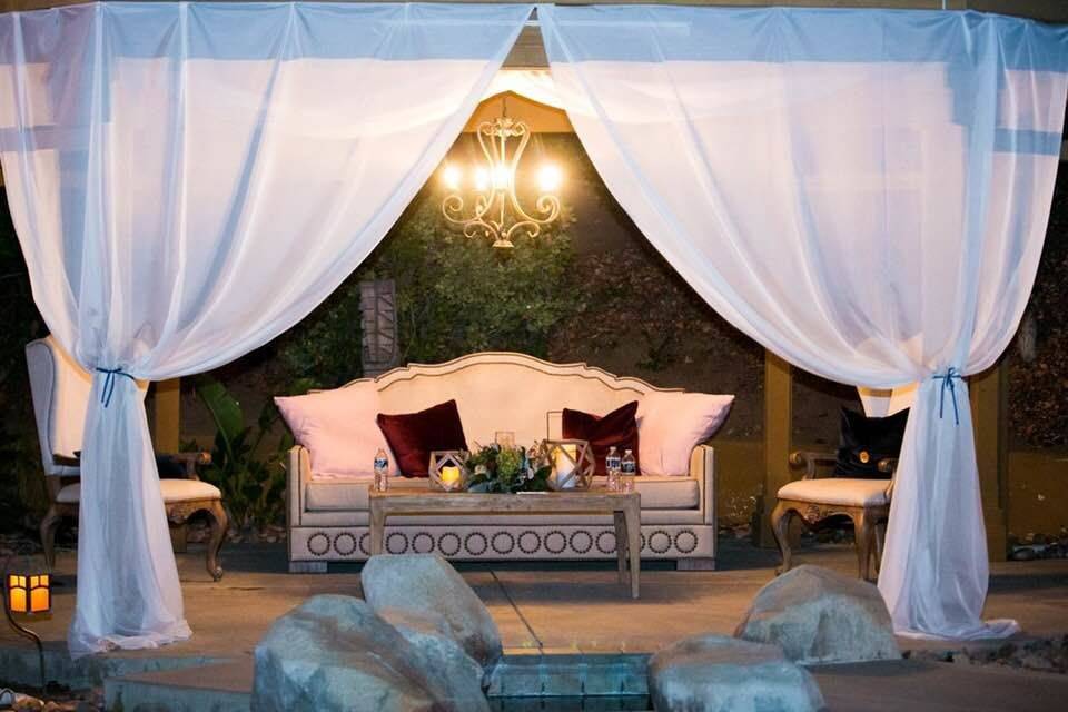 A comfy wedding couch