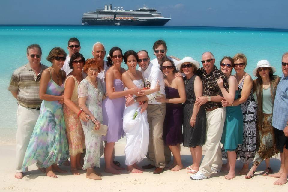 Beach wedding at Holland American Caribbean Island