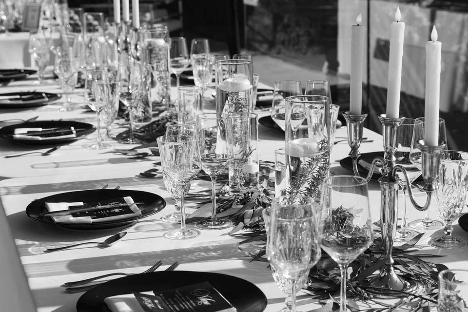 Shimmering glassware