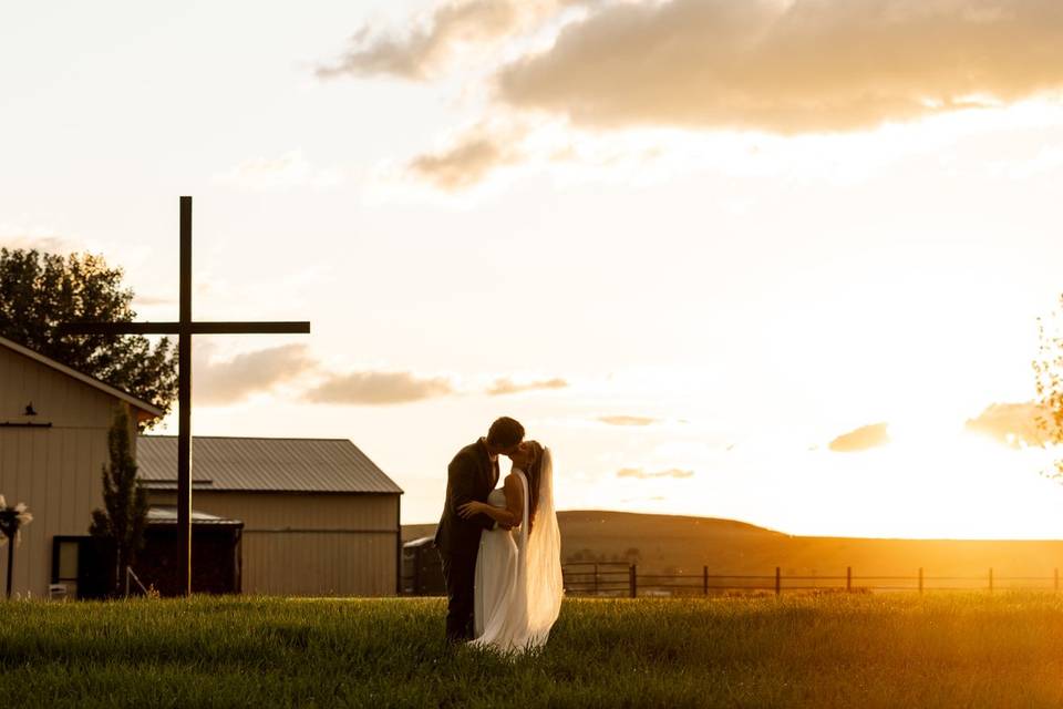 Cross at sunset
