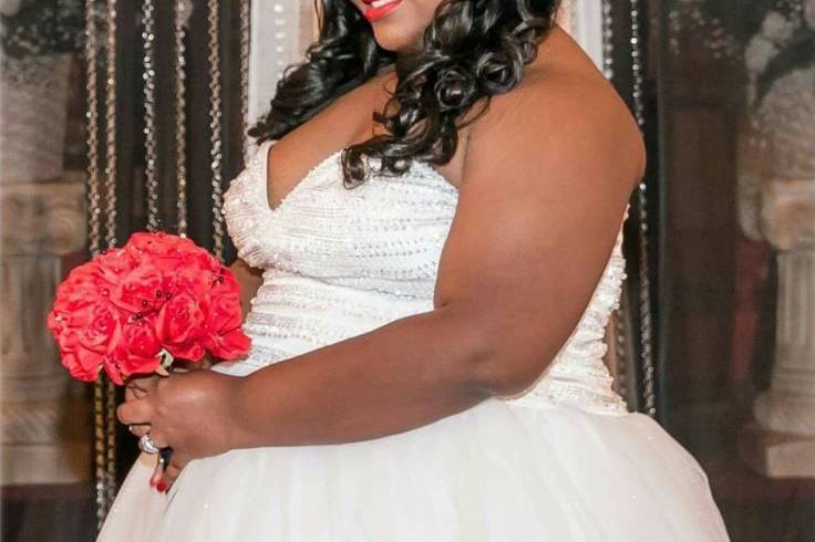 Bride holding her bouquet