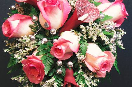 Flowers with a glittering finish