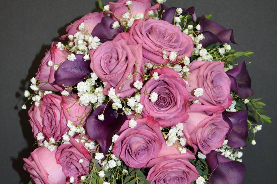 Lavender roses/ purple orchids