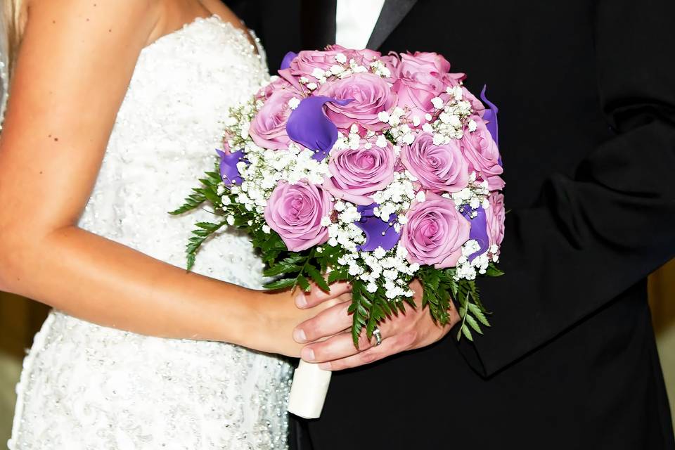 Lavender roses & purple callas