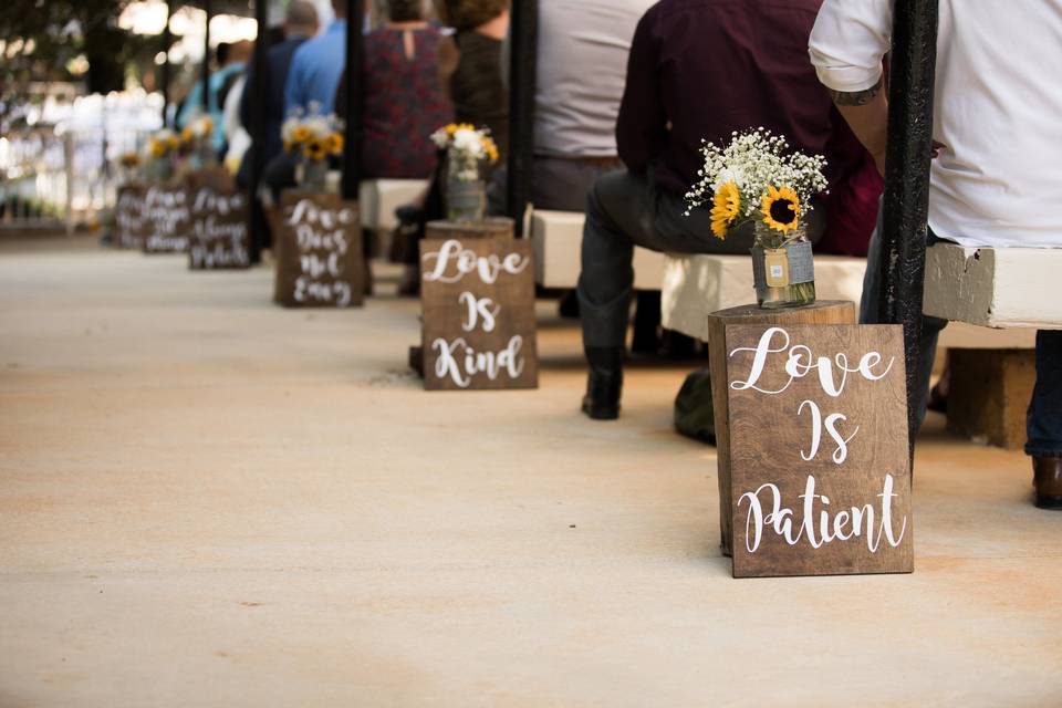 Wedding ceremony setup