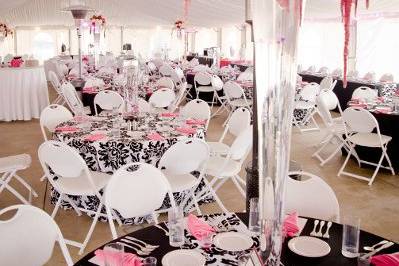 Pink & black Damask Wedding