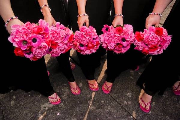 Pink wedding ceremony