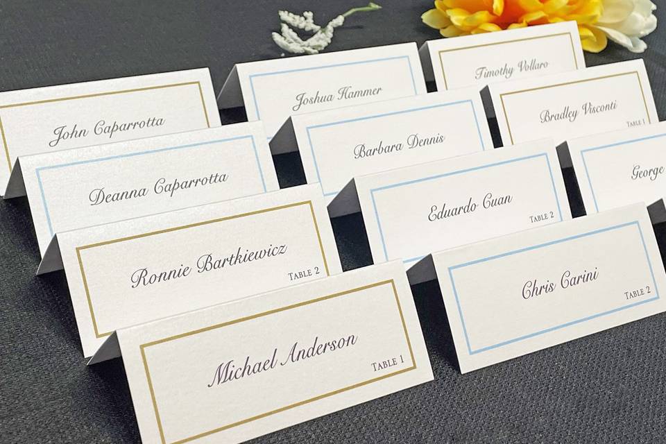 Place Cards w/ colored border