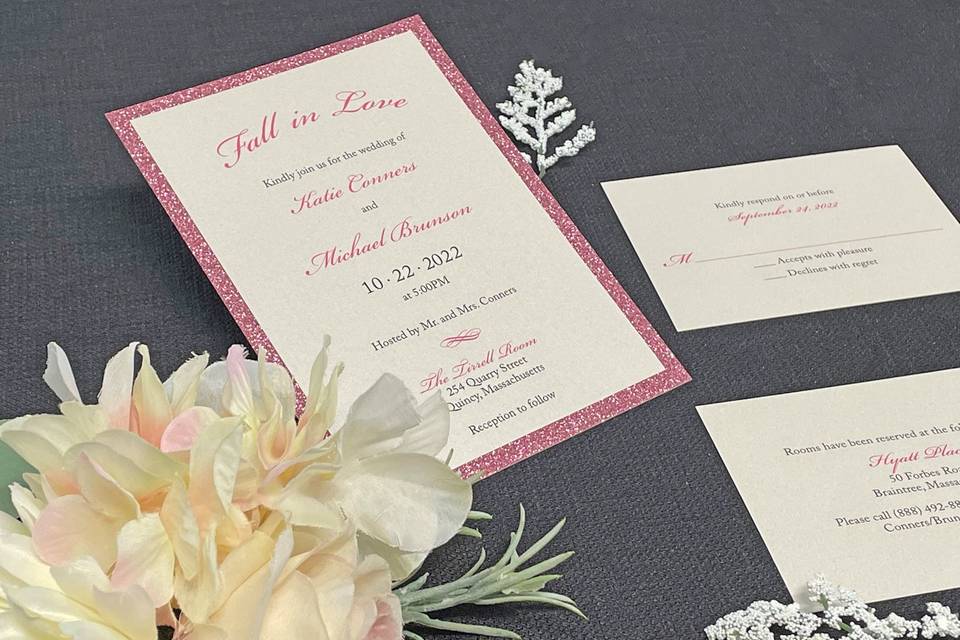 Pink Glitter Invitation