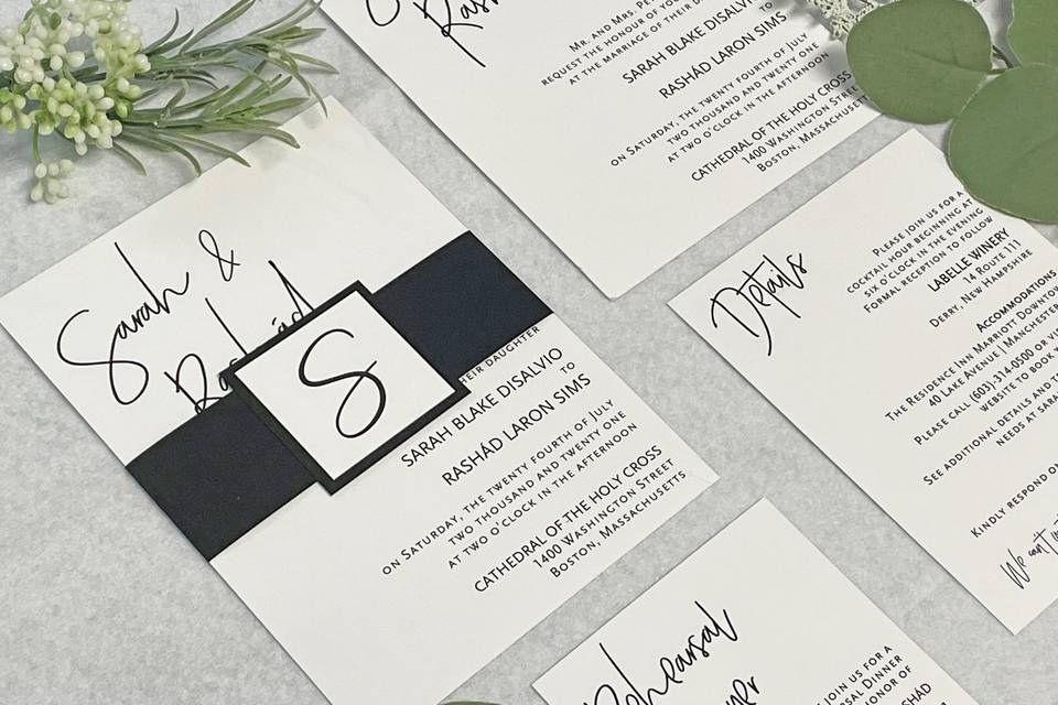 Black and White Invite