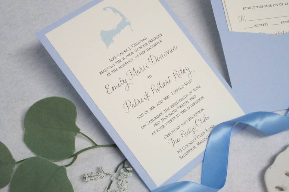 Cape Cod Wedding Invite